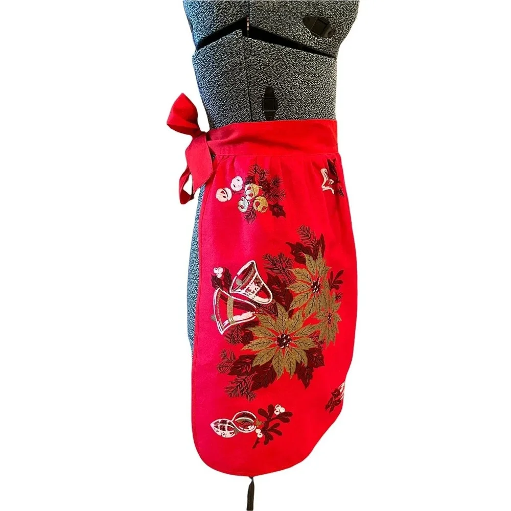 Vintage 1950s Christmas Apron Mid Century‎ Holidays 18